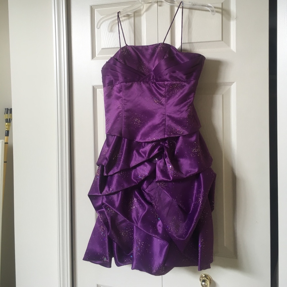 Purple beaded corset Prom Dress