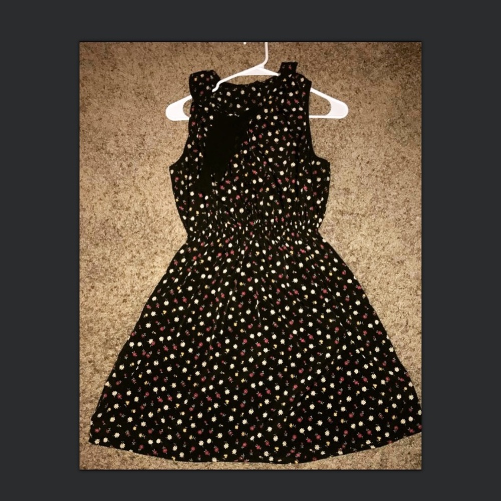 Black flowered dress