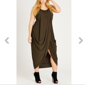 CITY CHIC Olive Green Goddess Dress