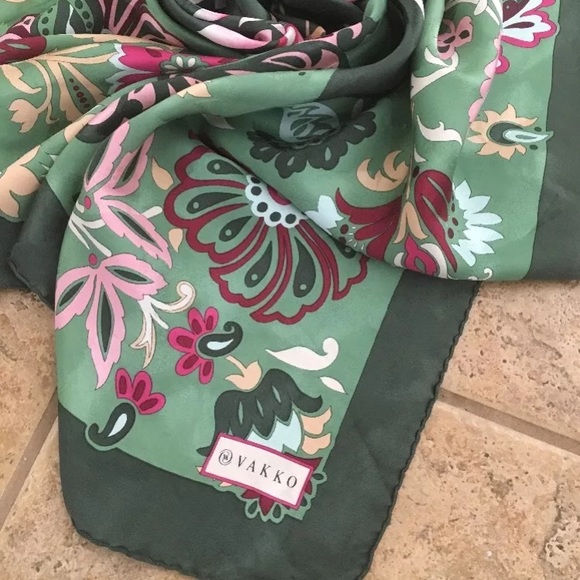 Vakko | Accessories | Vakko Floral Silk Scarf 34x34 | Poshmark