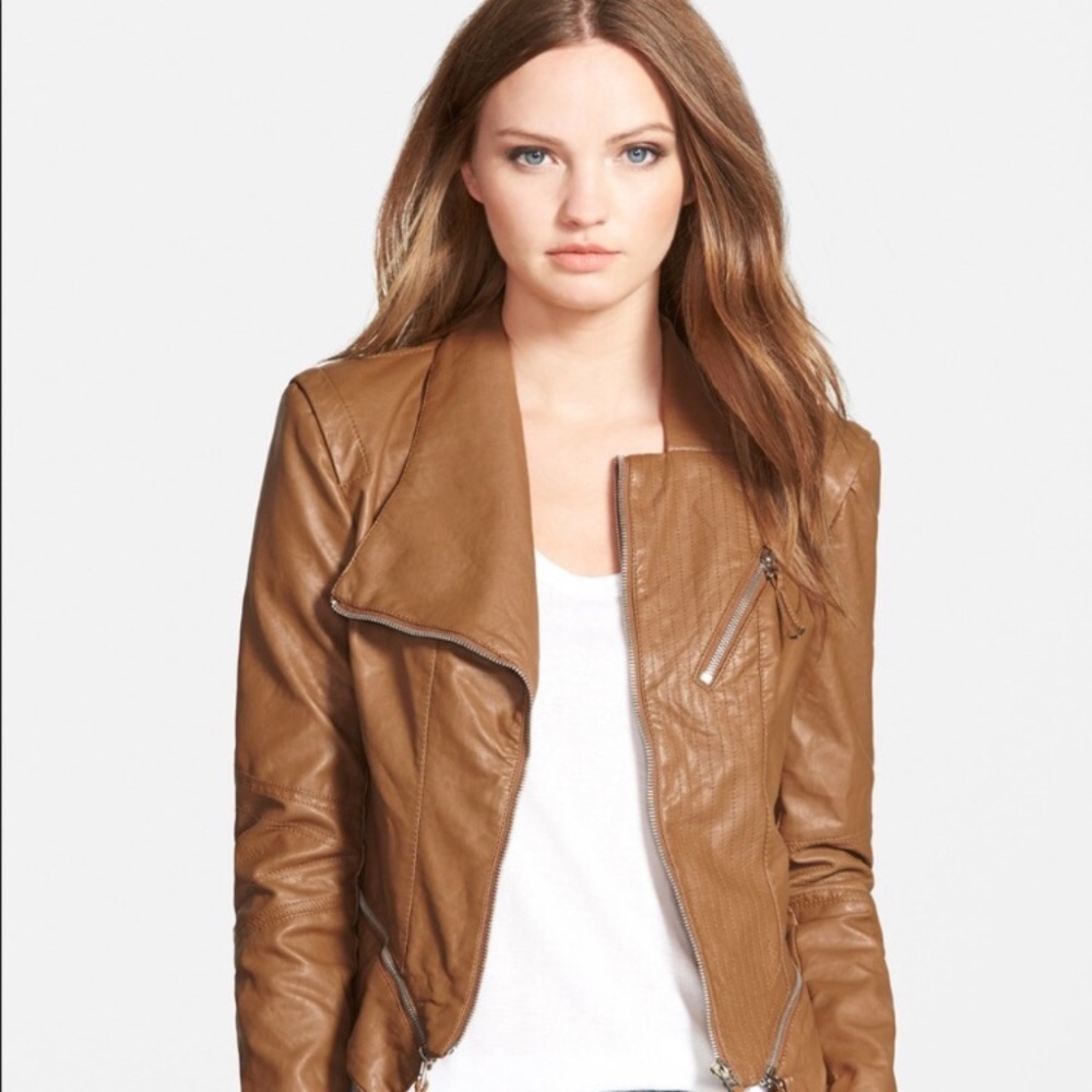 Blank NYC Cognac Faux Leather Jacket. Sold Out!