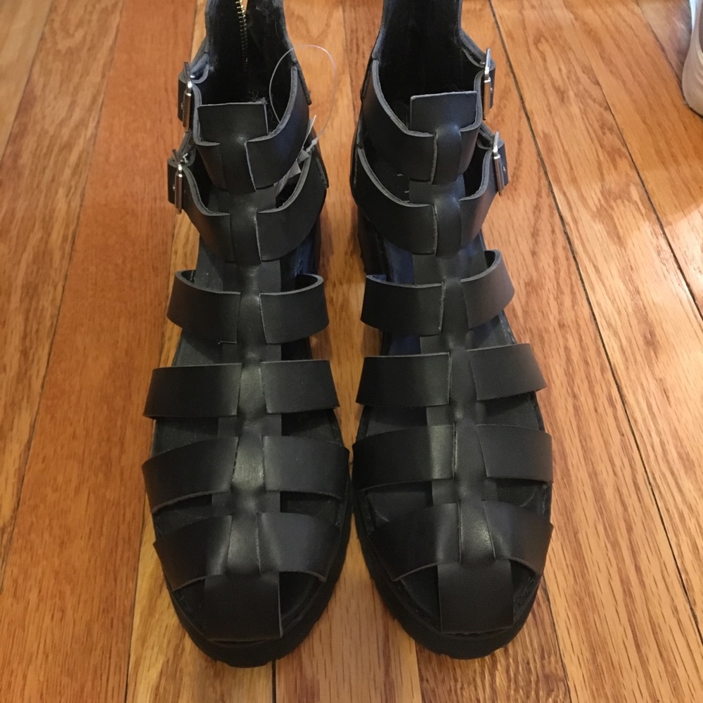 Black Poppy by Pac Sun Caged Platforms