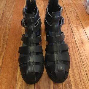 Black Poppy by Pac Sun Caged Platforms