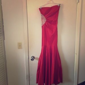 Red mermaid style dress