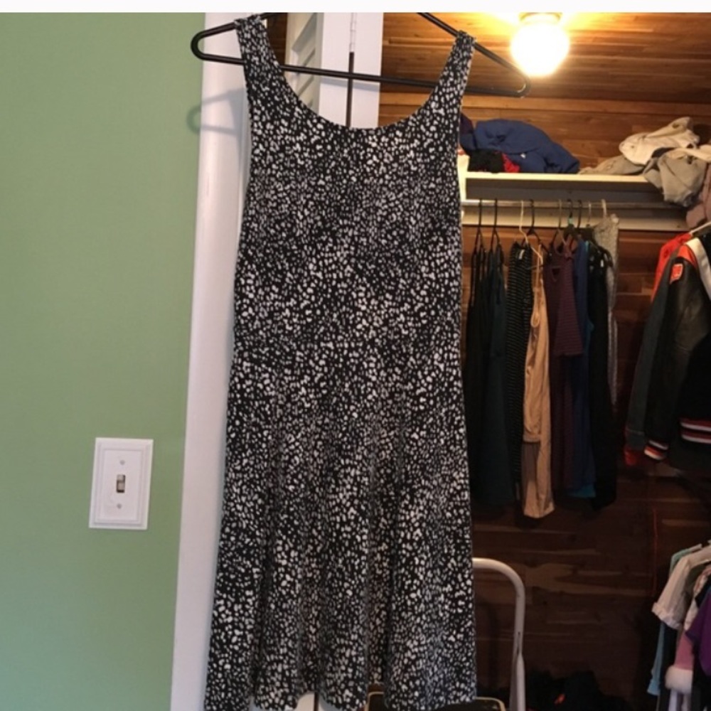 Black and white dot skater dress AE