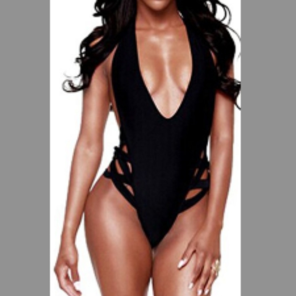 Black Strappy Monokini
