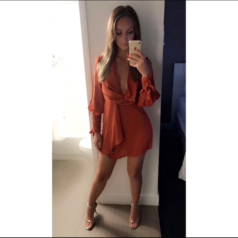 Orange Slit Dress