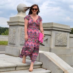 {Anthro} Vanessa Virginia mural tribal maxi dress