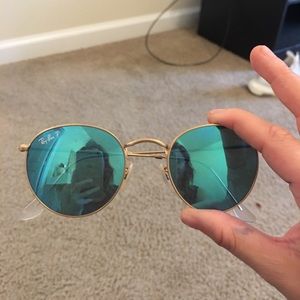 Polorized Round Ray Ban Blue Flash Lenses
