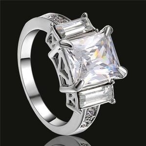 New white zircon 18k gold filled ring-perfect size