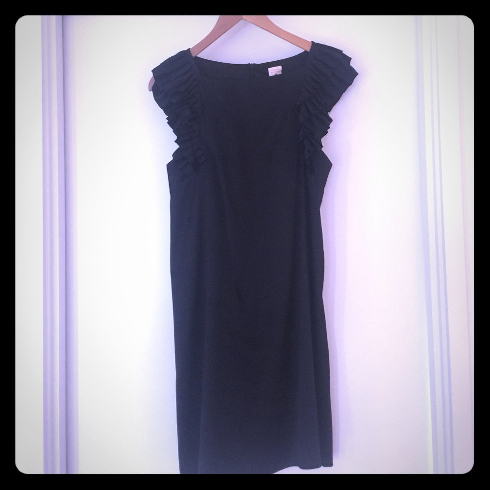 Lauren Moffatt black, silk, mini dress.