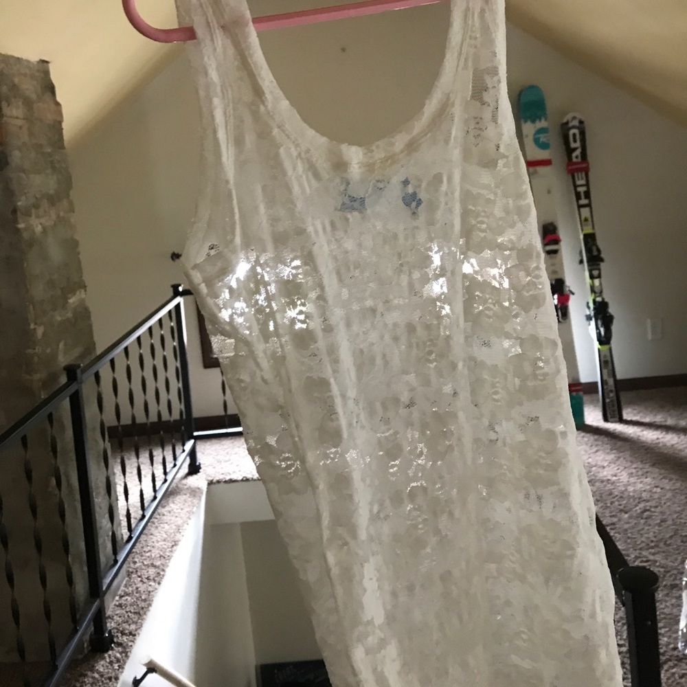 Sheer lace tank top