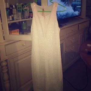 Sequined white dress