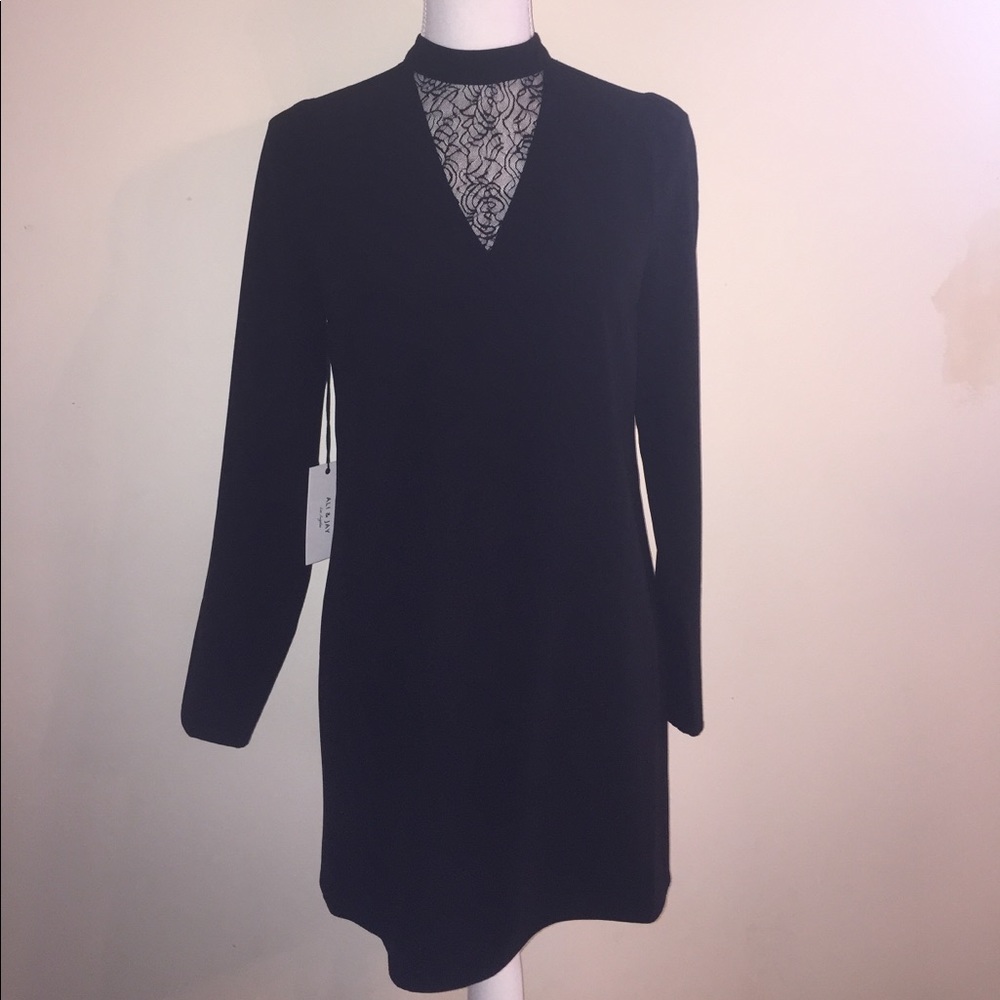 Ali and Jay Lace Inset Minidress Black Sz XS