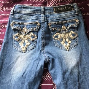 LA Idol bling boot cut jeans