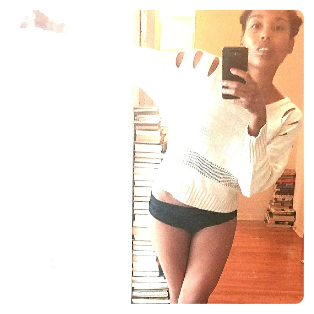 Breeze by shoulder slit sweater