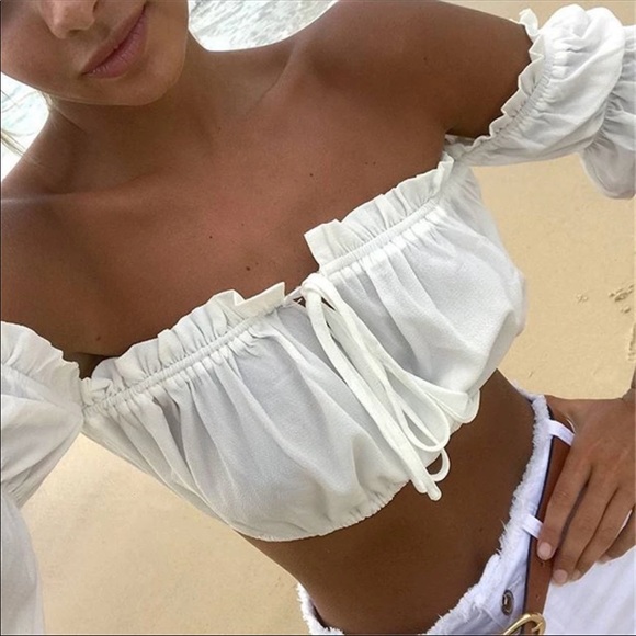 ❤️ cute crop bardot/ off shoulder top ❤️ - Picture 3 of 3