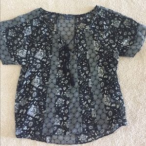 Black and white floral top