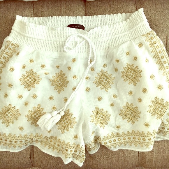 J. Crew Pants - J. Crew White and Gold Shorts Size XS