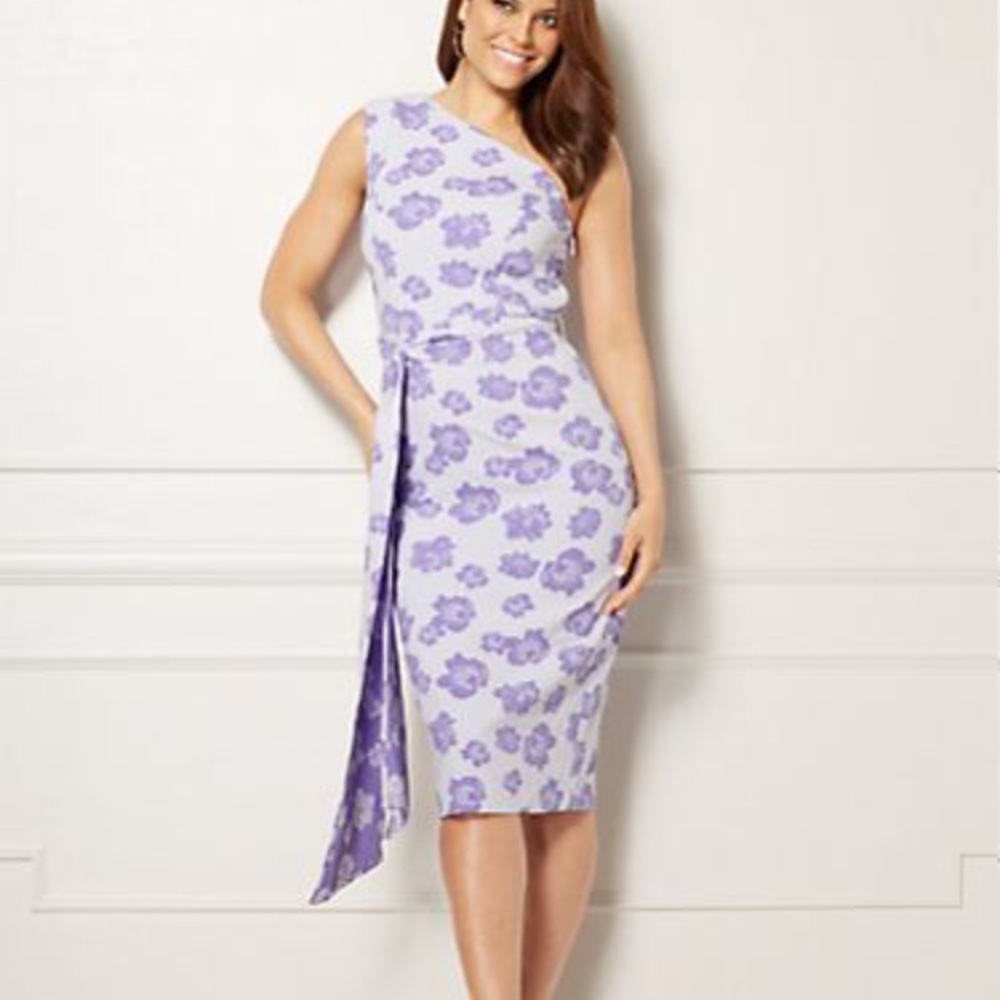 New York & Co Eva Mendes jacquard floral dress