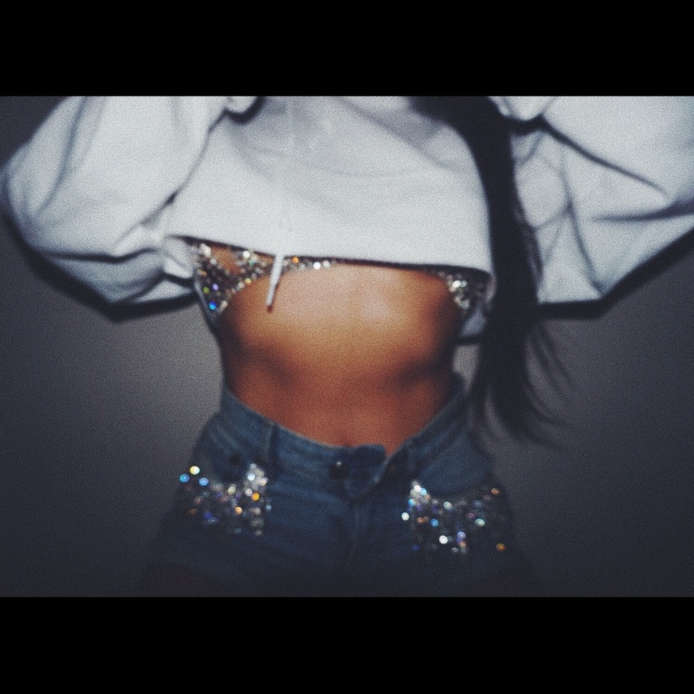 Custom made sparkly shorts