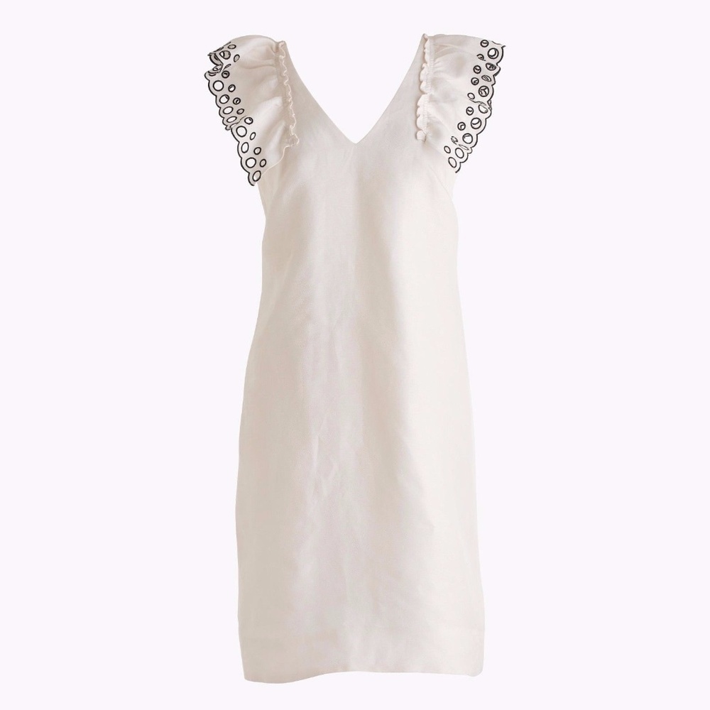 J.Crew Ruffle-shoulder sheath Dress Size 6