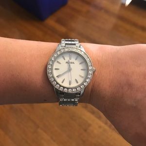 Fossil silver gem watch!
