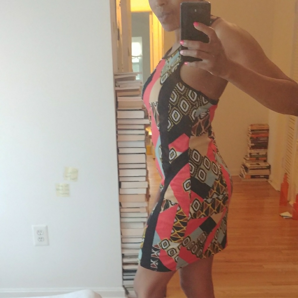 Print the town ethnic inspired vintage dress