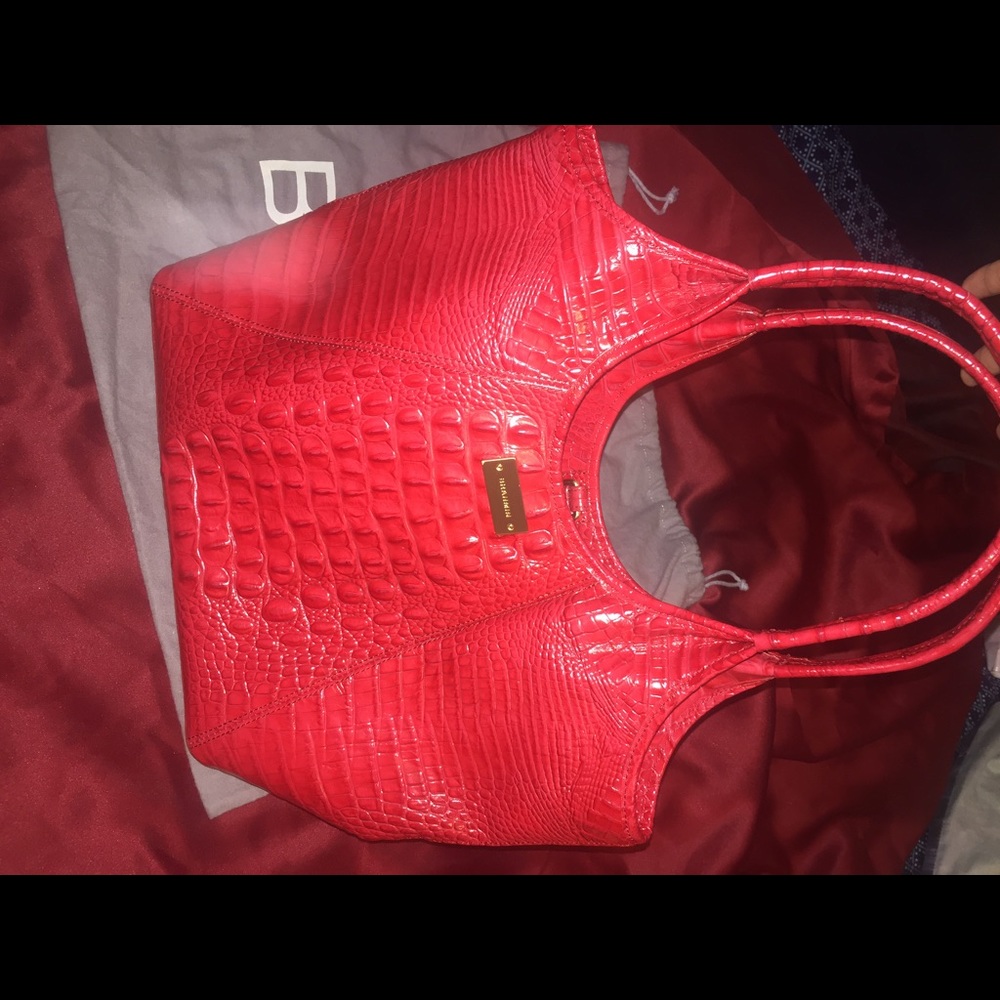Brahmin Shopper in Party Red Melbourne Leather