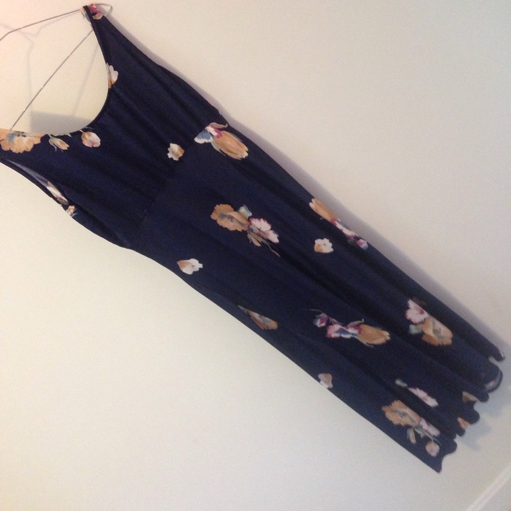 Vintage silk like floral maxi dress