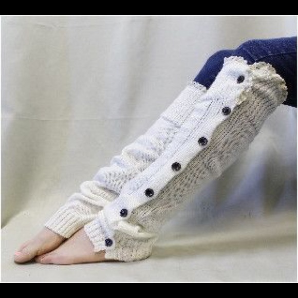 Accessories - Button Up Leg Warmers Cream LACE! FALL NEW!