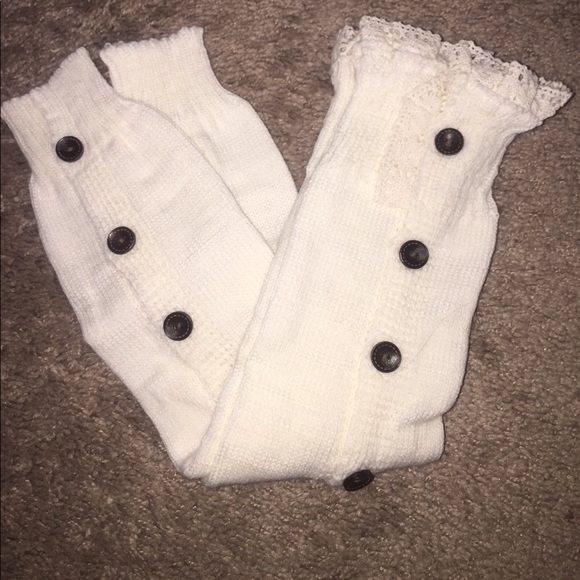 Button Up Leg Warmers Cream LACE! FALL NEW! - Picture 2 of 2
