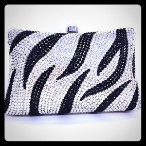 Zebra studded Swarovski clutch/crossbody