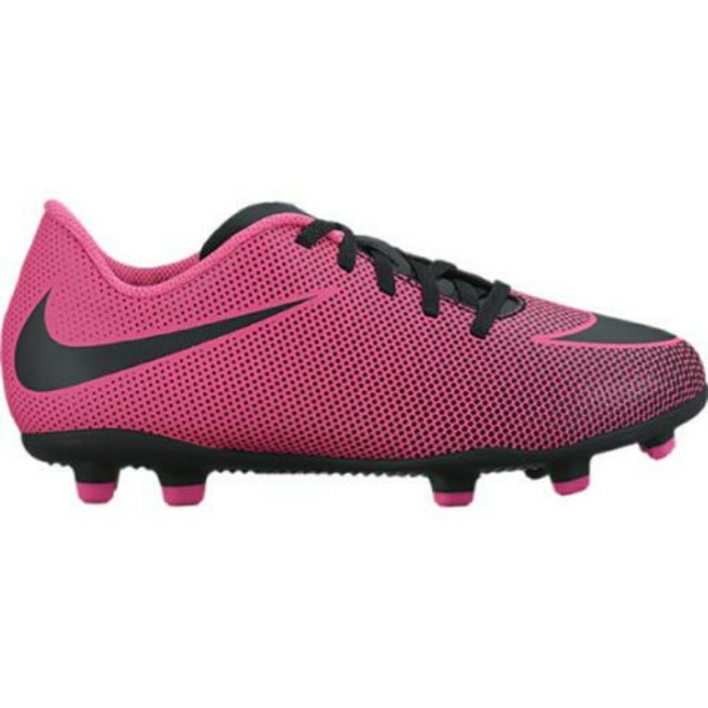 Girl's pink & black Nike soccer cleats