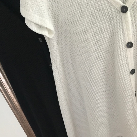 LAST 2 - Crisp white button down knit top - Picture 7 of 7