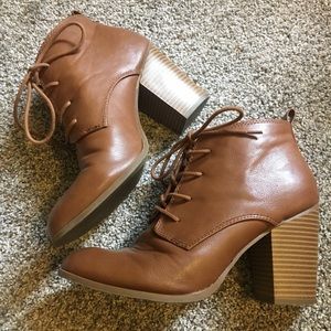 Brown oxford style heels