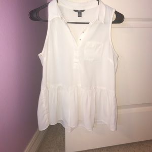 American Eagle White Peplum Blouse