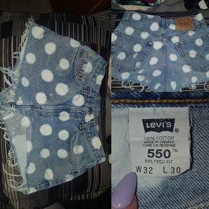 Levi's cut off high waisted jean shorts