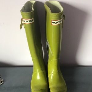 army green hunter rain boots