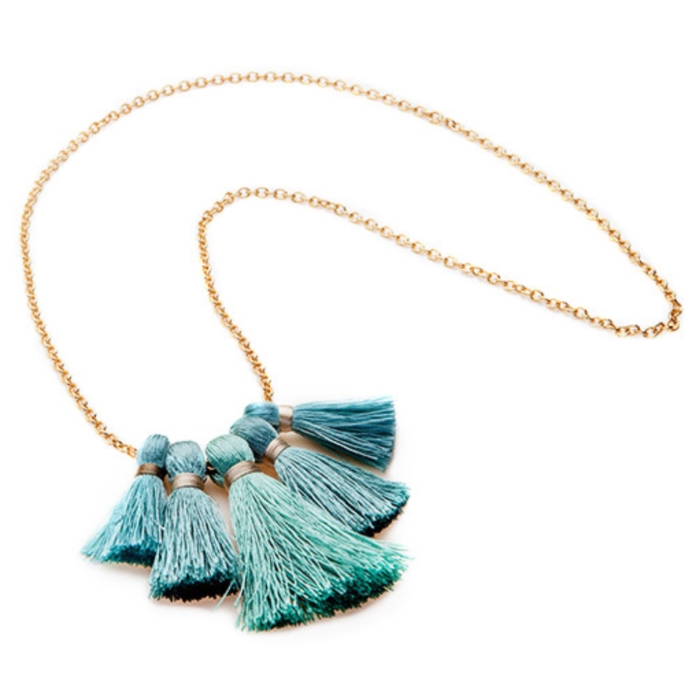 Mint Tassel Necklace