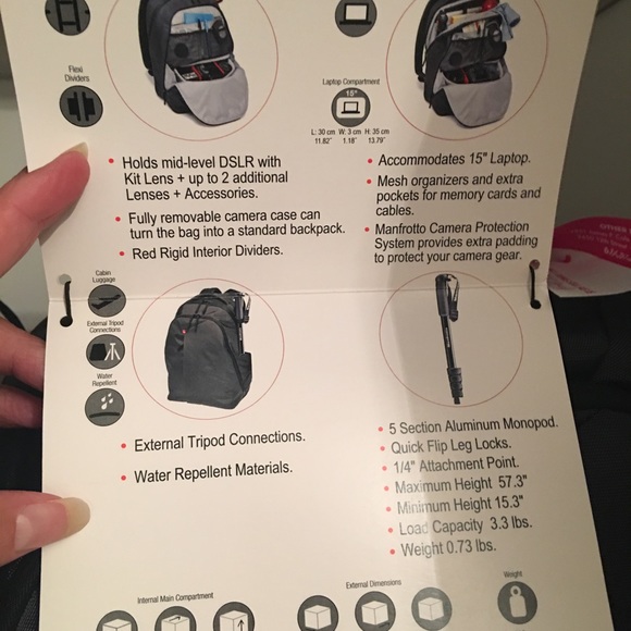 Hiking/ Camera Backpack w/ Monopod - Picture 6 of 6