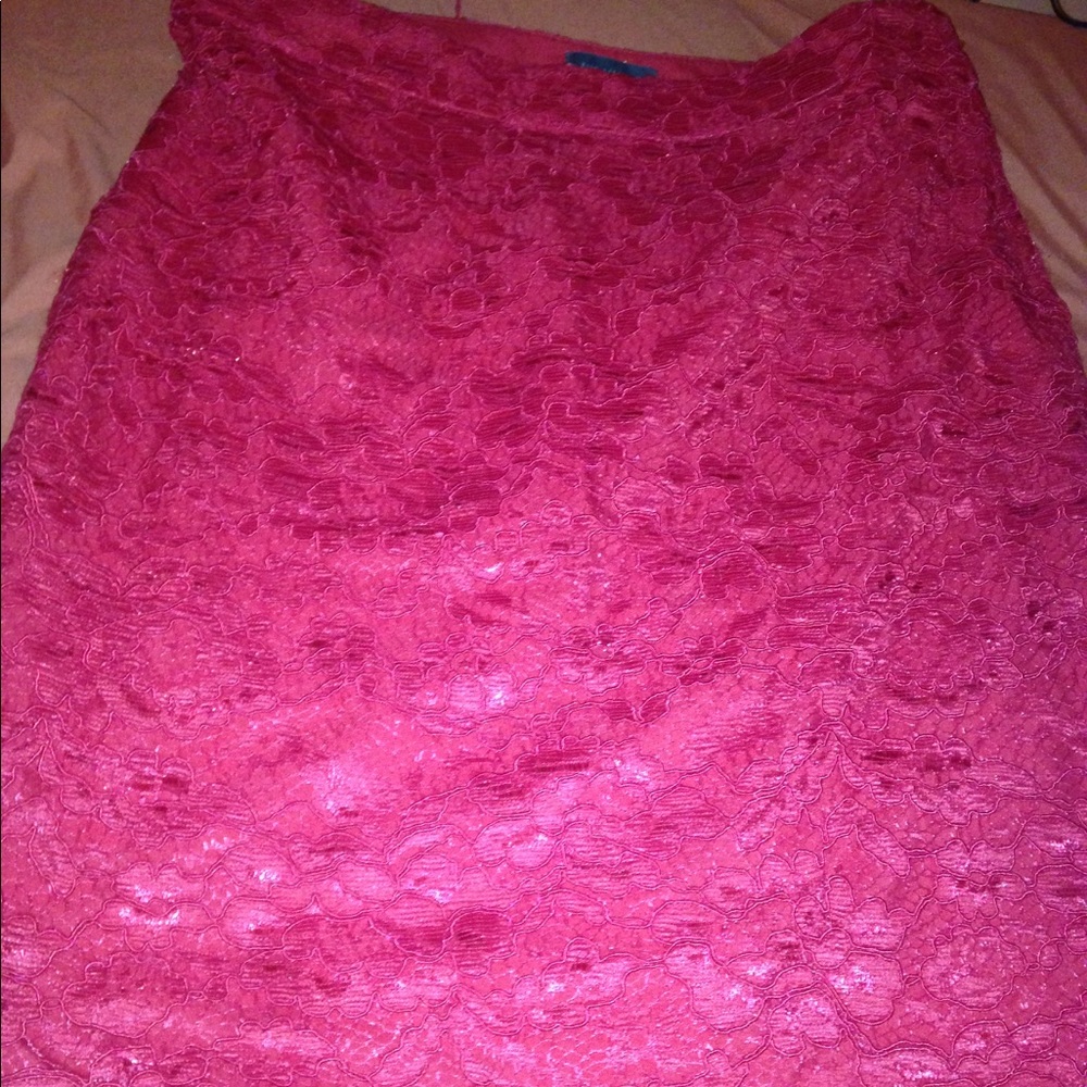 Red lace skirt