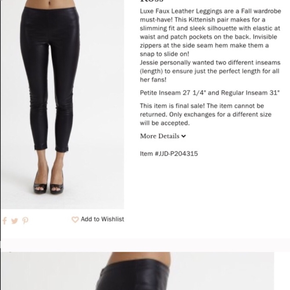 Kittenish faux leather legging Jessie James Decker