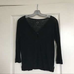 Black linen J Crew Top