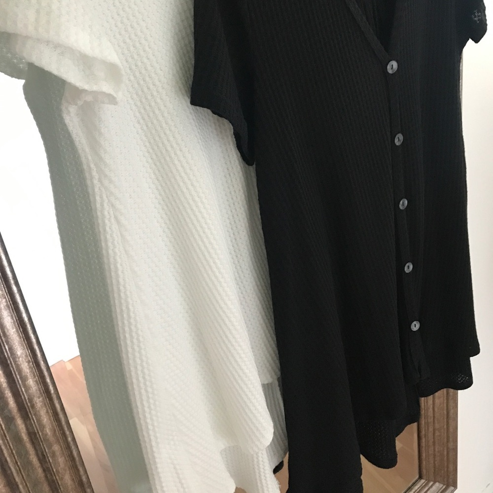 LAST - Black button down knit top