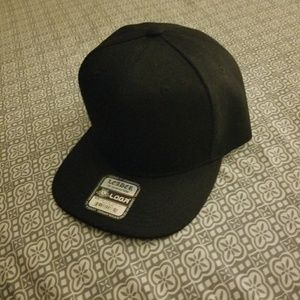 Black flat brim hat