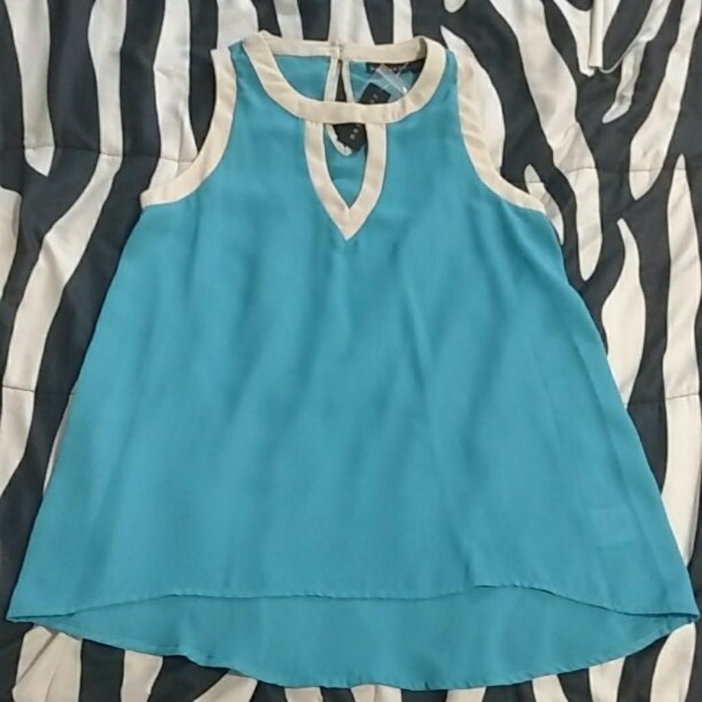 NWT metaphor color block high low blouse tank top - Picture 1 of 2
