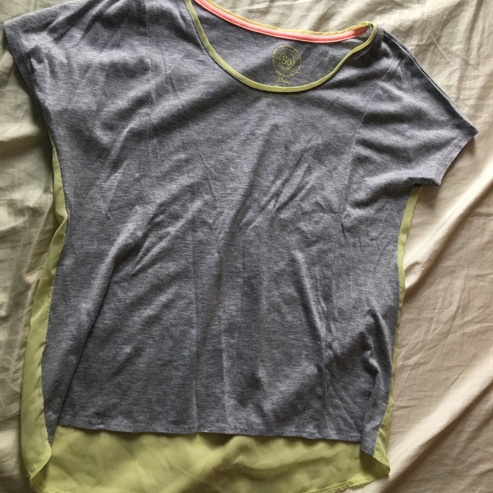 Sheer-Back Two-Toned Tee