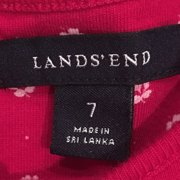 Land's End girls size 7 red floral dress - Picture 2 of 3