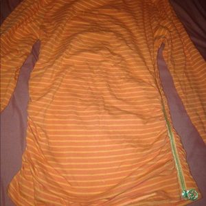 Red orange stripped blouse